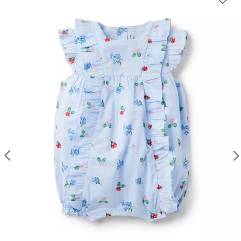 Janie and Jack BABY FLORAL RUFFLE ROMPER